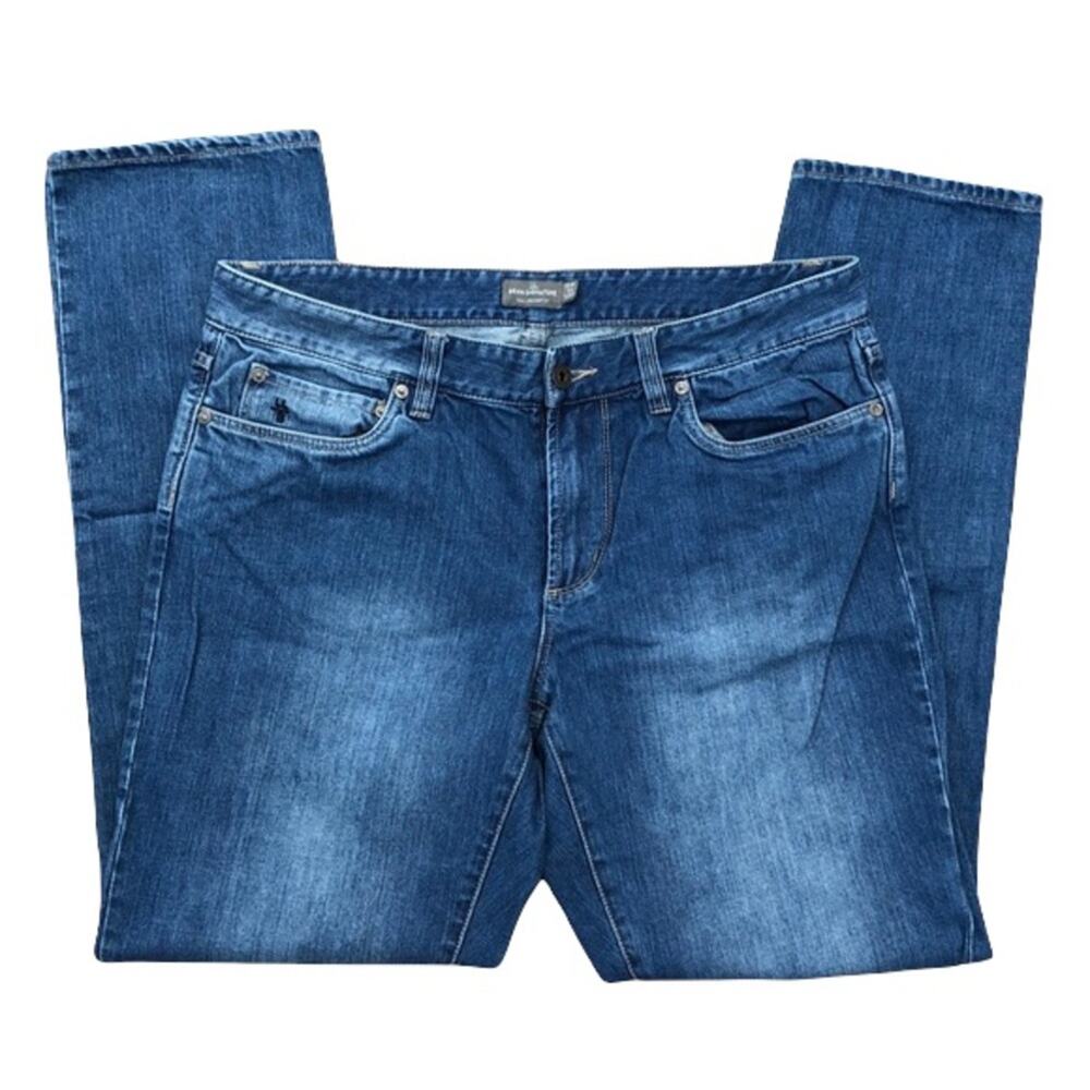 L.L. Bean Signature Medium Wash Slim Straight Denim Jeans Mens Size 35x32